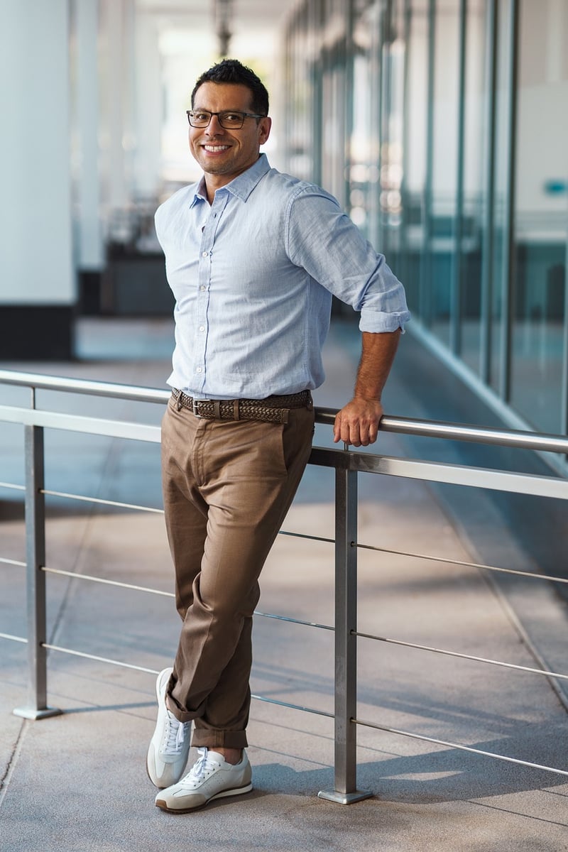 Businessman reflecting on work journey